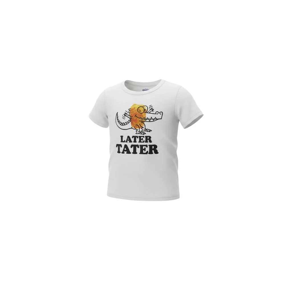 OshKosh B'gosh Graphic Tee Toddler 5T White  Later Tater Alligator Slub Tee